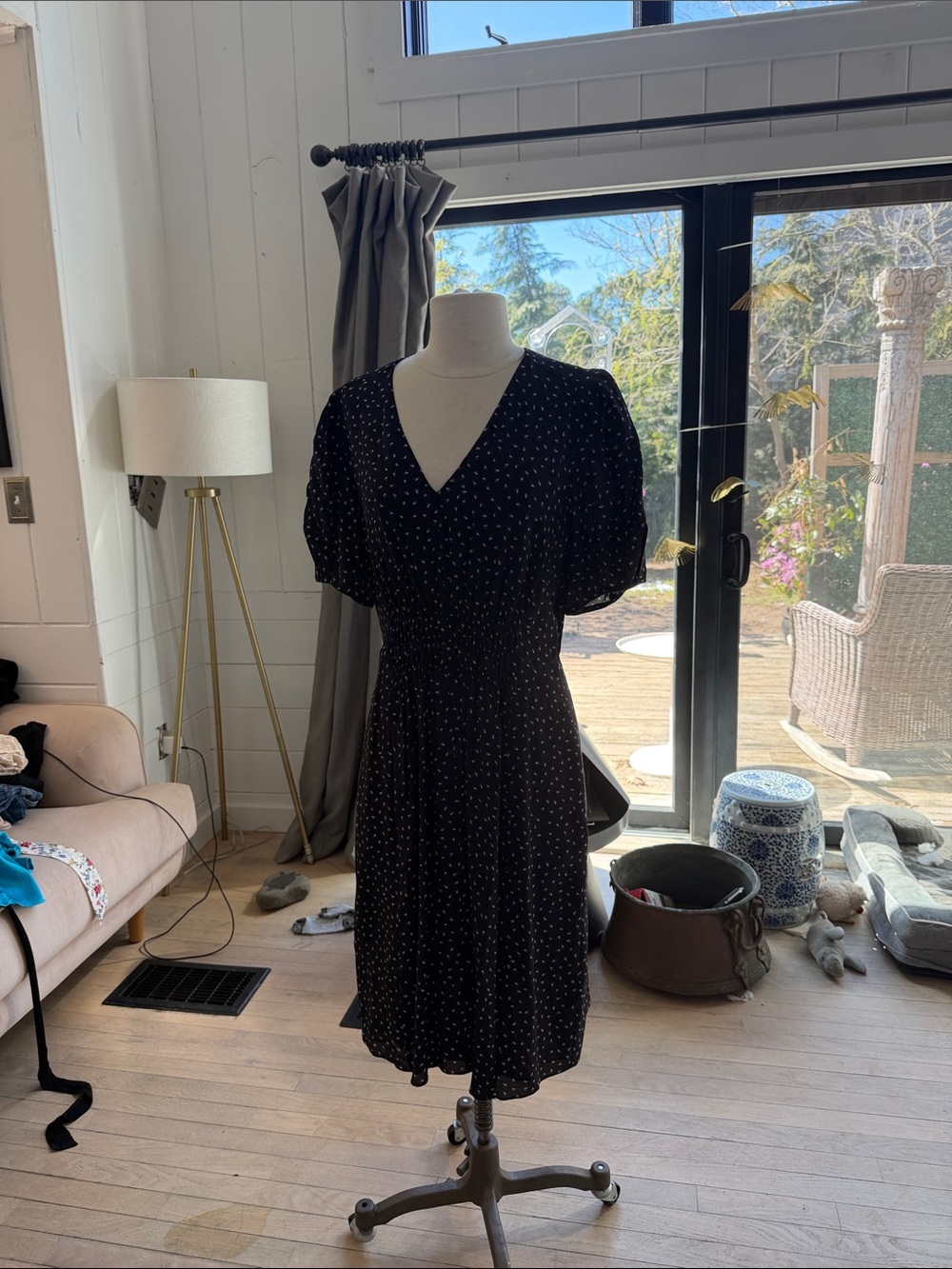 Rebecca Taylor Silk dress with tiny floral print.